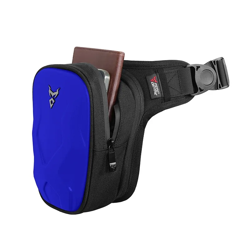 Carbon Fiber Style Motorcycle Drop Leg Bag Wateproof Hard Shell Riding Diagonal Shoulder Bag Expandable Large Capacity Waist Bag