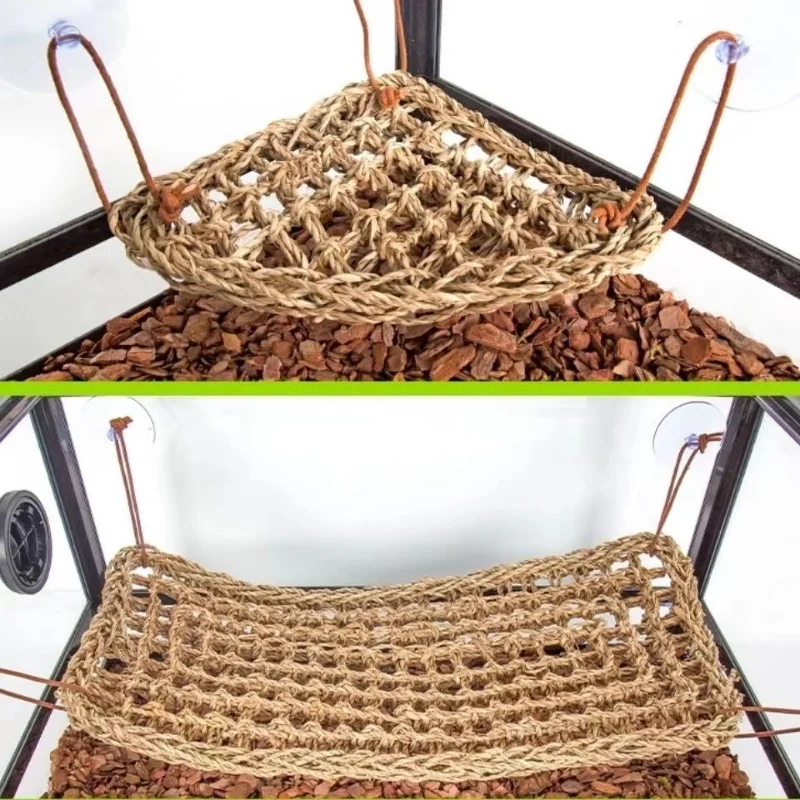 Reptile Lizard Hammock Hamster Grass Cushion Pet Bed Seagrass Hammock Swing Pet Reptile Toy Hanging Mattress Hanging Sofa