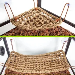 Reptile Lizard Hammock Hamster Grass Cushion Pet Bed Seagrass Hammock Swing Pet Reptile Toy Hanging Mattress Hanging Sofa