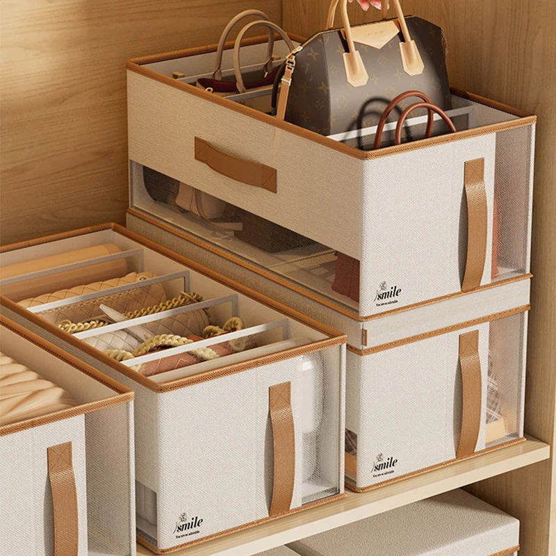 Faltbare Aufbewahrungsbox für Damenhandtaschen mit offenen Fächern, platzsparendes Design für Tragetaschen, Rucksäcke, Schuhe und Kleidung – Detail 3