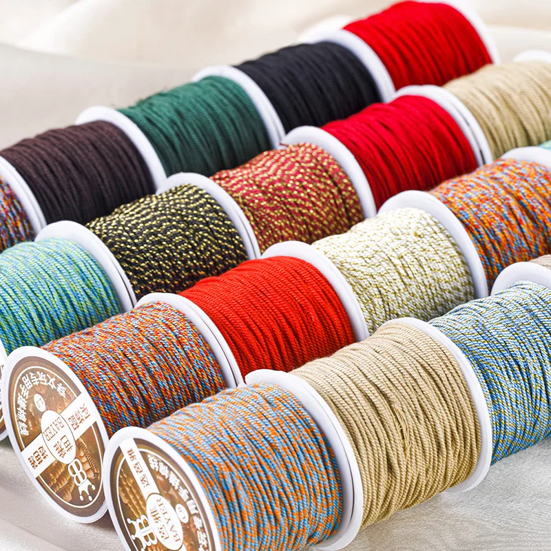 1.0/1.2/1.5mm Cotton Thread Cord Rope Chinese Knot Macrame Cord For Jewelry Making For Shamballa Bracelets Necklace Braid String