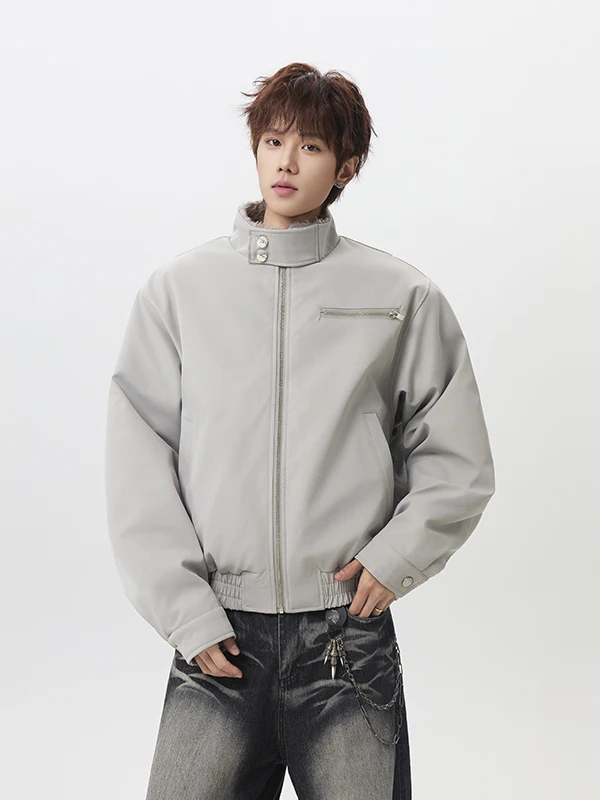 

American Sle Thiened Cotton Jaet Men's Winter Coat Warm Loose Fur Collar Faionable Brand Youth Ox Cloth