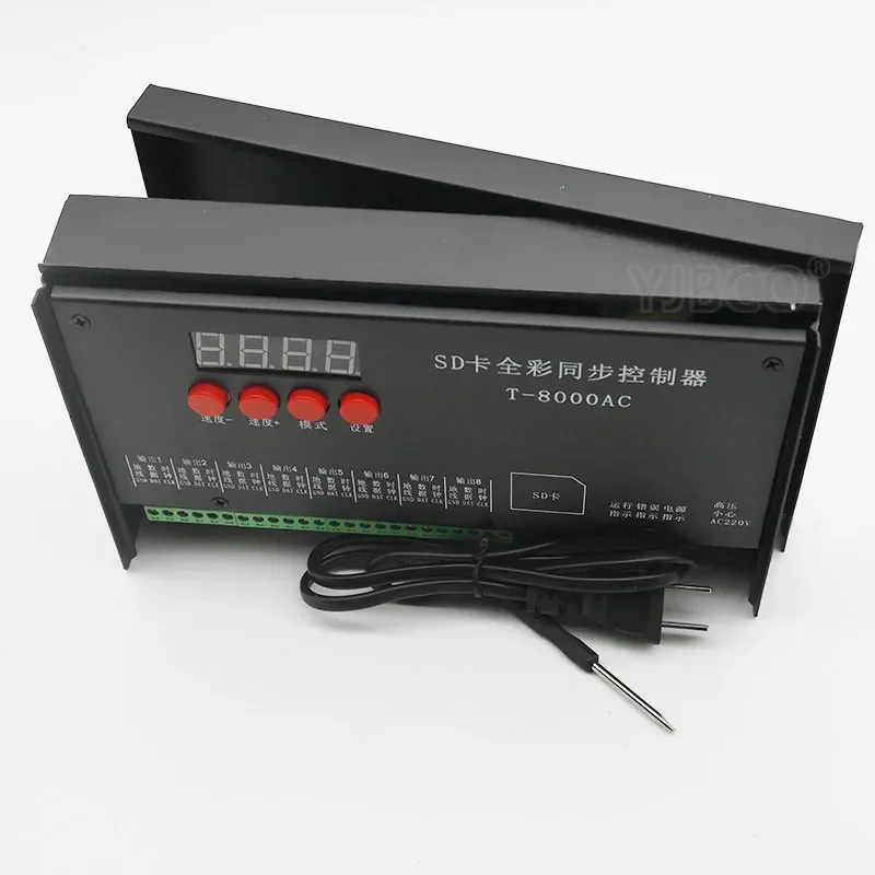 Imagem -04 - Impermeável Led Strip Controller Rainproof Dimmer T8000ac ic 256 sd Card Ws2801 Ws2811 Lpd8806 110220v ac