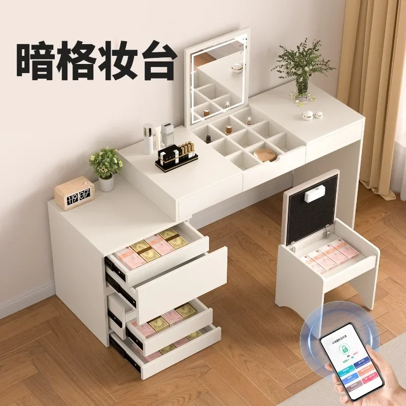 Concealed makeup table, dresser, folding locker, modern bedroom, simple telescopic cabinet, private corner drawer, chest of draw