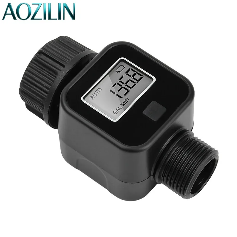 AOZILIN 10Pcs LCD Digital Water Flow Recorder 0.5-8Bar Multi-Function Flow Meter For Home Garden Agricultural Irrigation