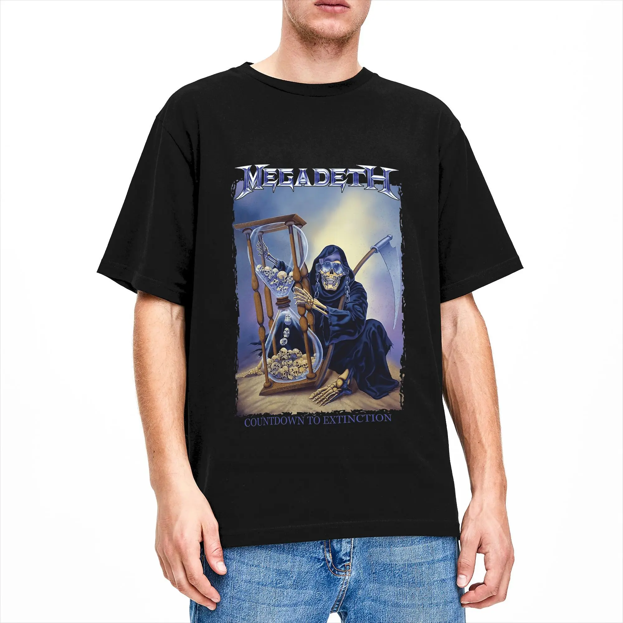 Megadeths Band T-Shirt Men MegaRock City Skull Evil Creative 100% Cotton Tees Crew Neck Short Sleeve T Shirt Original Clothes
