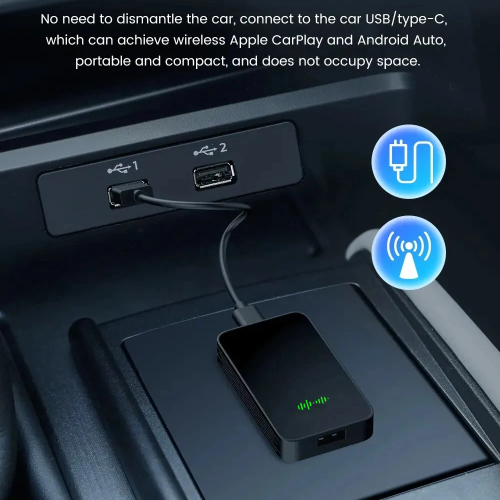 CarlinKit 5.0 2AIR bezprzewodowy Adapter USB CarPlay Android Auto Wireless Box dla Mazda Toyota Mercedes Peugeot Volvo Kia 4 w 1 pudełku