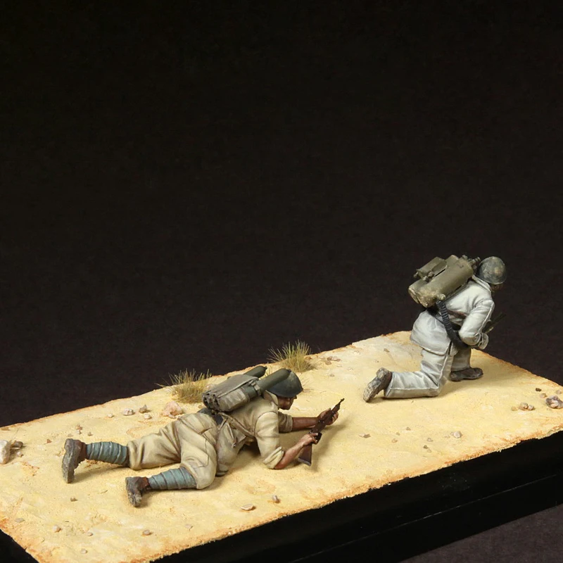 GK1/35 World War II Soldiers 2 Without Scene Resin Model Spot Soldier Military Theme White Model