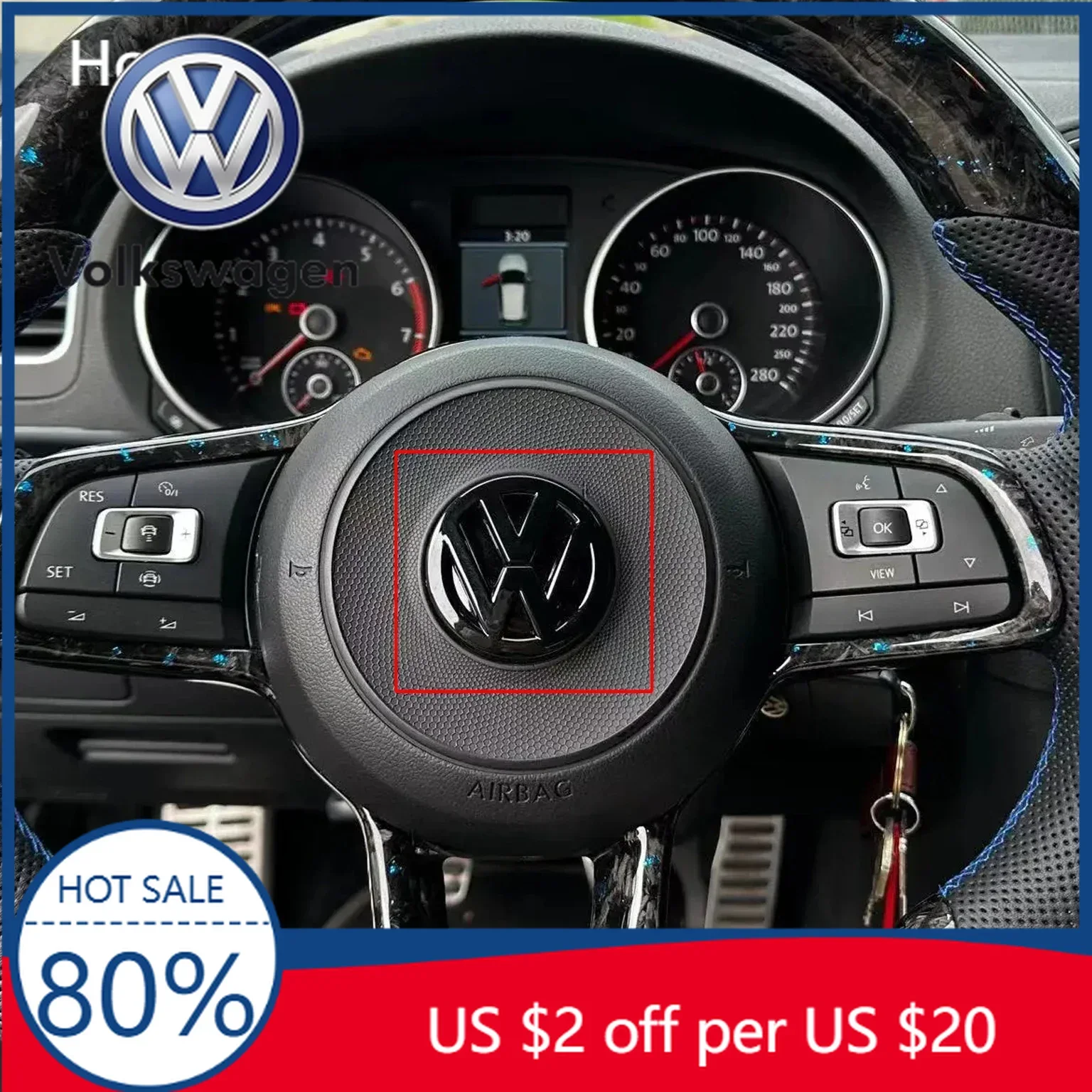 

Колпачки стержней клапанов Volkswagen, глянцевая черная эмблема рулевого колеса, крышка для Golf 7, логотип Rline, черный для руля