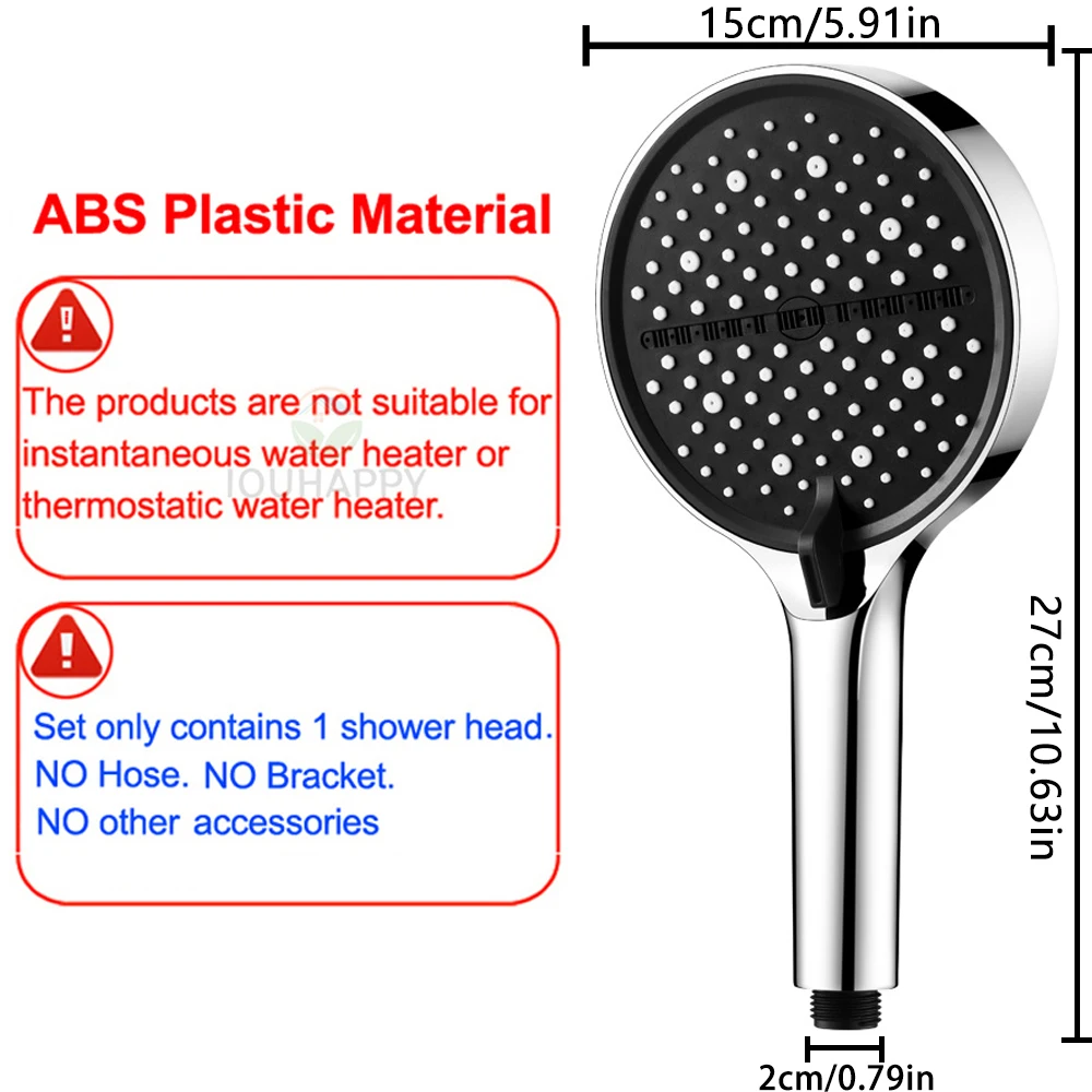 7 أوضاع نفاثة رأس دش ارتفاع ضغط توفير المياه رأس دش واحد لوحة كبيرة رذاذ دش المطر لإكسسوارات الحمام
