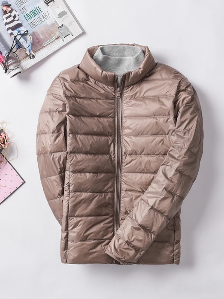 6XL 7XL Spring Autumn Women Ultralight Down Jackets 2023 New Puffer Duck Feather Coats Slim Warm Parkas Solid Portable Outwear