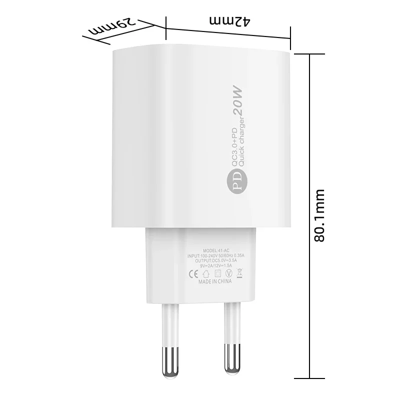 20W USB C Charger PD Fast Charging Quick Charge QC3.0 Type C Mobile Phone Wall Adapter for IPhone 15 Samsung Xiaomi USB Charger image 6