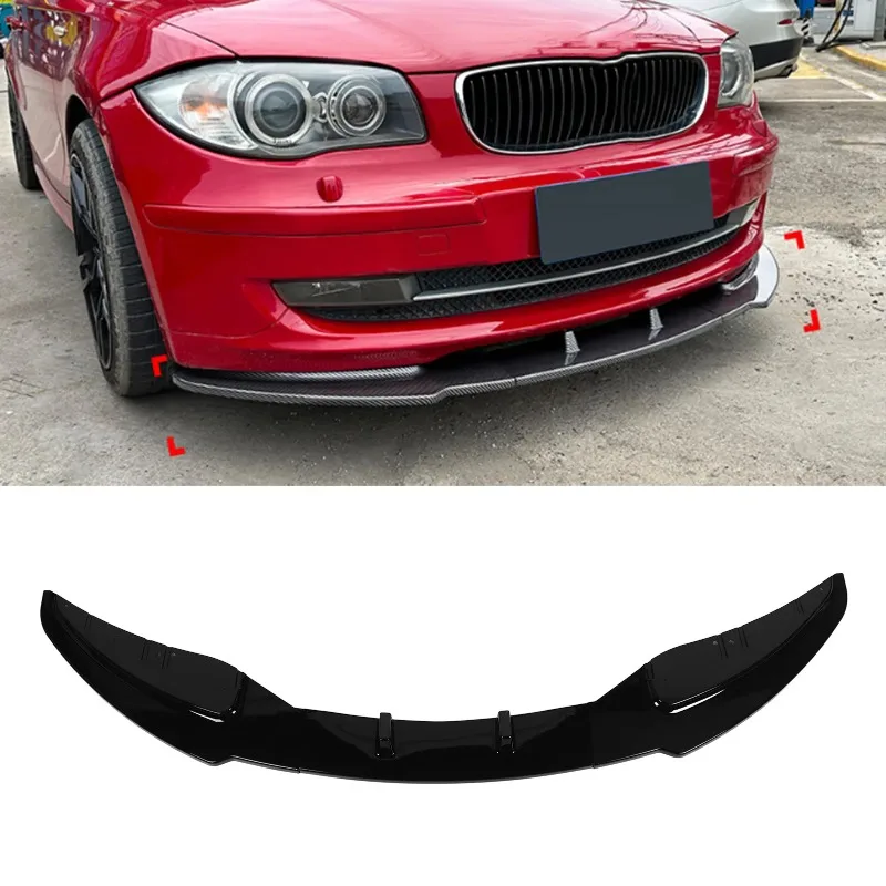 3 PCS/Set Car Front Bumper Lip Splitter Spoiler for BMW 1 Series E81 E82 E87 E88 LCI Standard Edition 2008 to 2011