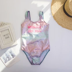 Leaf Print Girls Kids One Piece Swimsuit Swimwear 2026 Falbala Bandage Children Bather Summer Kid Swimming Suit Monokini A256