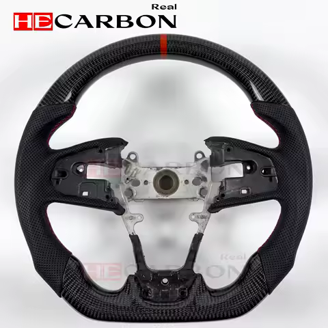 For Honda Civic Gen 10th Type R FK8 2016 2017 2018 2019 2020 Real Carbon Fiber Steering Wheel With Leather Customized