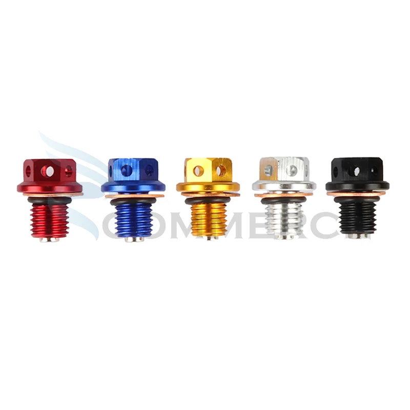 Motorcycle M12x1.5 Magnetic Oil Drain Plug Bolt Oil Drain Sump Nut Fit For Honda Kawasaki Yamaha Motocross Scooter ATV Quad Bike