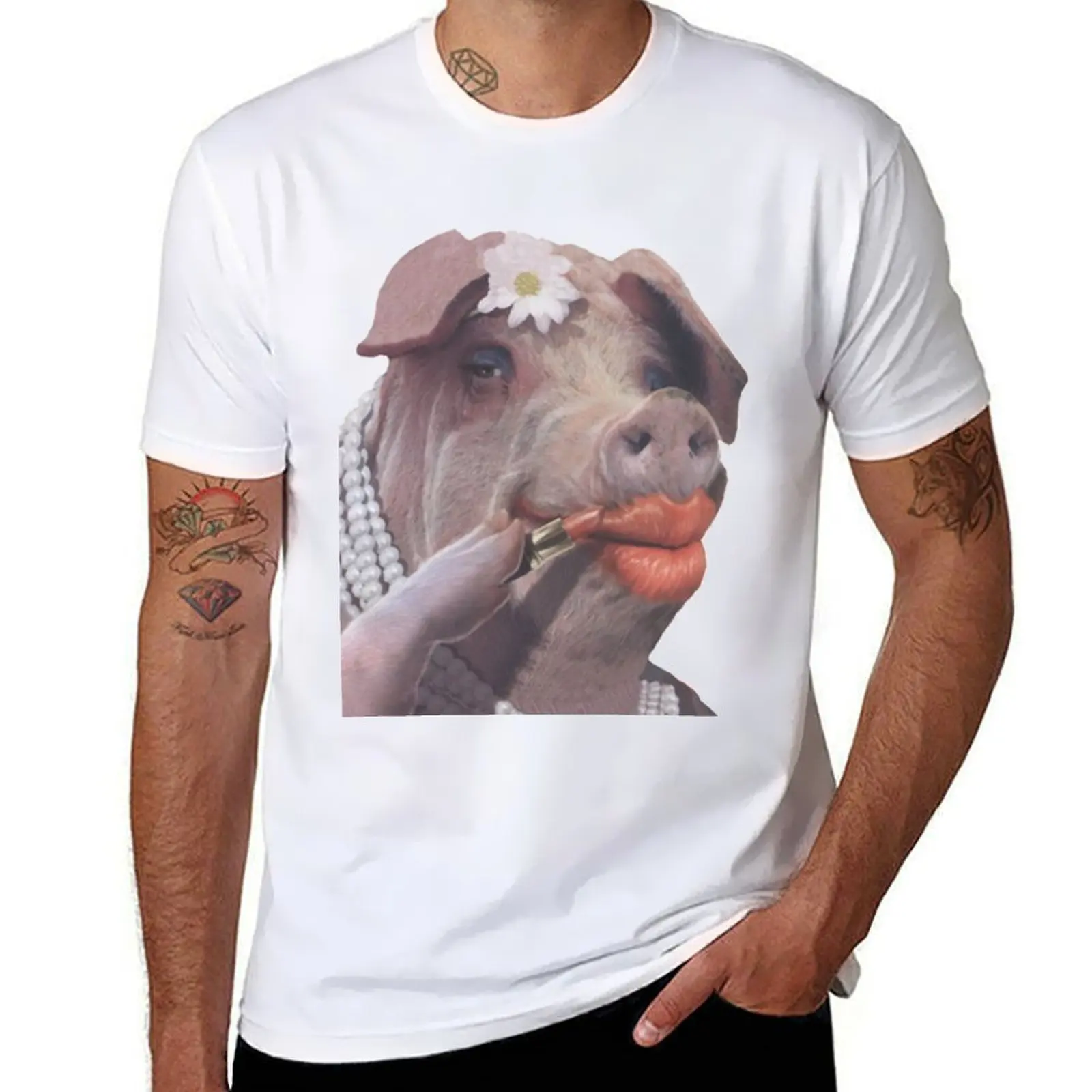 

Lipstick on a Pig T-Shirt t shirts for man cotton funny t shirts for man pack white T-Shirt