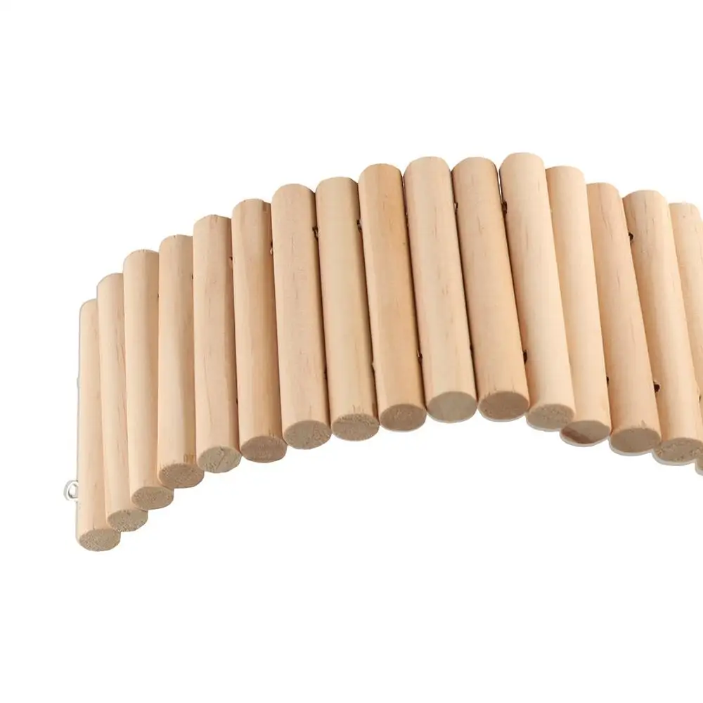 

Wooden Hamster Climbing Ladder Bendable Easy To Install Hamster Suspension Bridge Cage Decoration Multifunctional