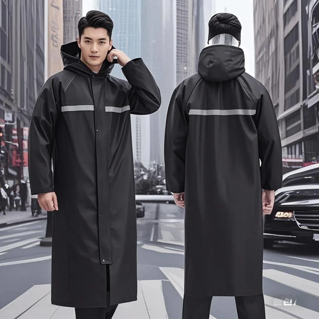 

Portable Outdoor Thiened Long Adult Raincoat ex Hiking Full Body Construction Site Anti- Single Person Walking