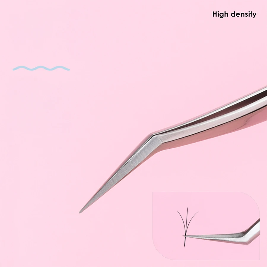 Pinzette per ciglia in acciaio inossidabile piantagione di fioritura ad alta densità innesto strumenti per ciglia clip di pavone delfino piuma dorata