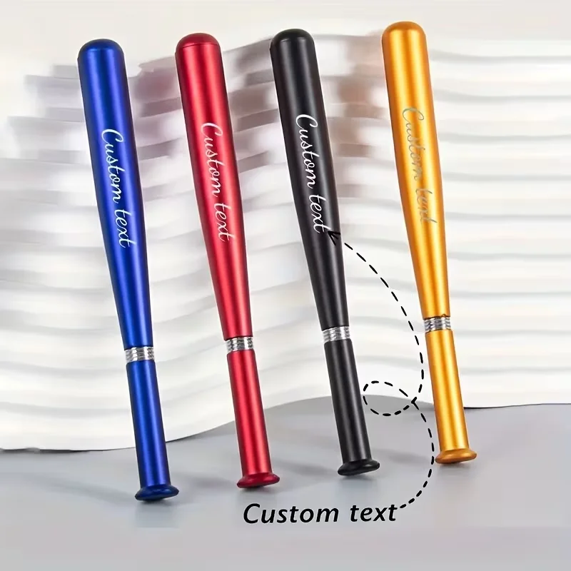 1Pc Personalized Custom Baseball Ballpoint Pen with Laser-Engraved Text, Plastic Baseball Ballpoint Pen, Promotional Gift Ballpoint Pen, Logo-Printed Advertising Pen - Personalized Items for Developing School Season Gi