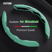 Non-Slip Car Steering Wheel Cover Suede Leather For Mitsubishi Lancer ASX Pajero Outlander L200 Sweat Protector Accessories