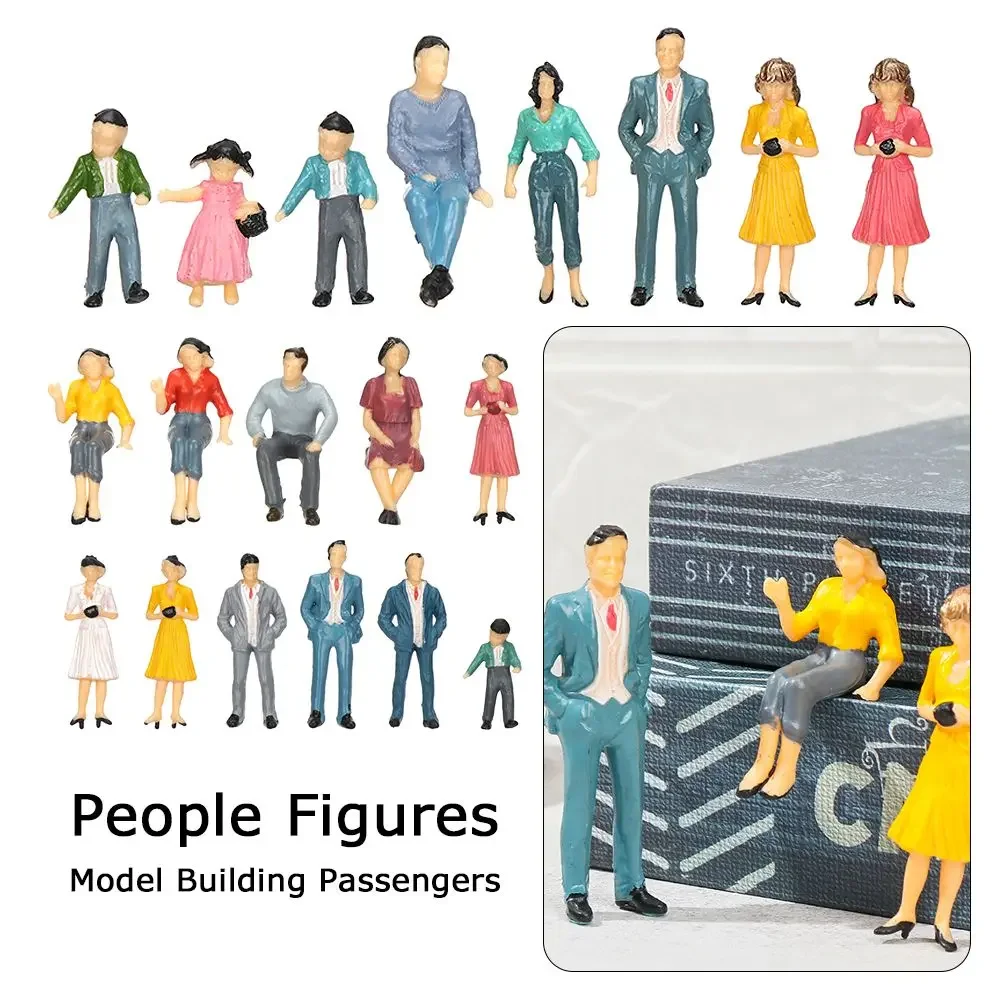 10pcs ABS Material 1:25/1:30 Scale Dollhouse Decorations Model Building Passengers Train Scenery DIY Character People Figures