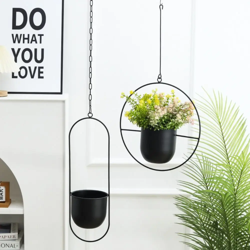 Creative Iron Plant Pot Hanging Bucket with Hook Hanging Flower Pot Succulent Plant Flowerpot Home Decoration