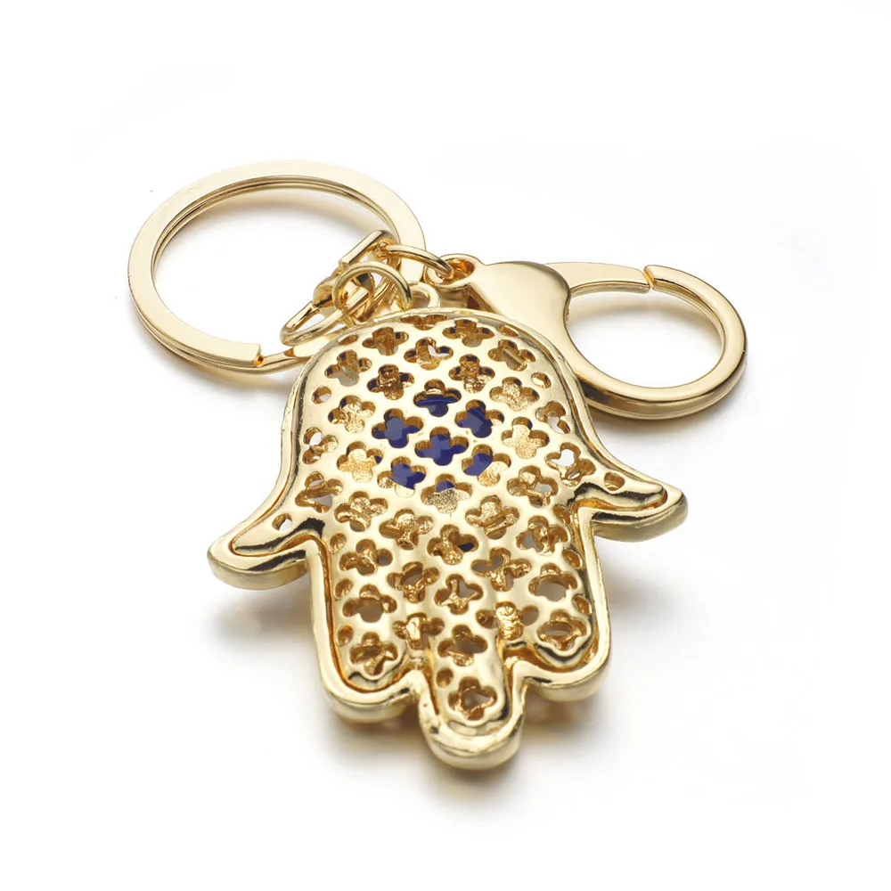 Chic Lucky Hamsa Fatima Hand Eyes Keychains Charm Amulet Purse Bag Buckle Pendant For Car Keyrings keychains holder women K236