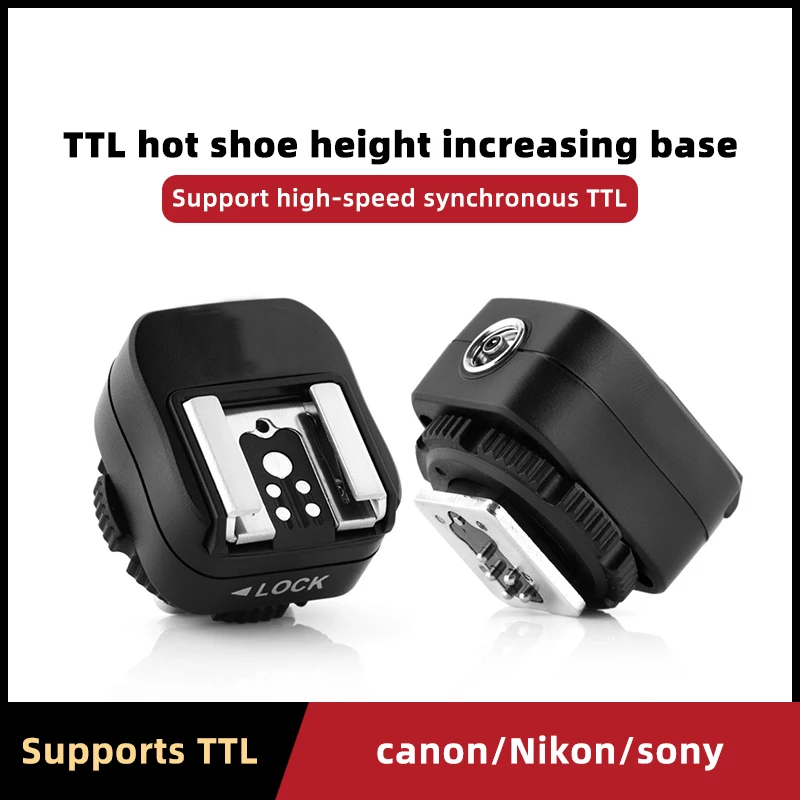 Pixel Flash Hot Shoe Height Increasing Base Suitable for Canon/Nikon/Sony DSLR Cameras, Supports TTL High-Speed Synchronization