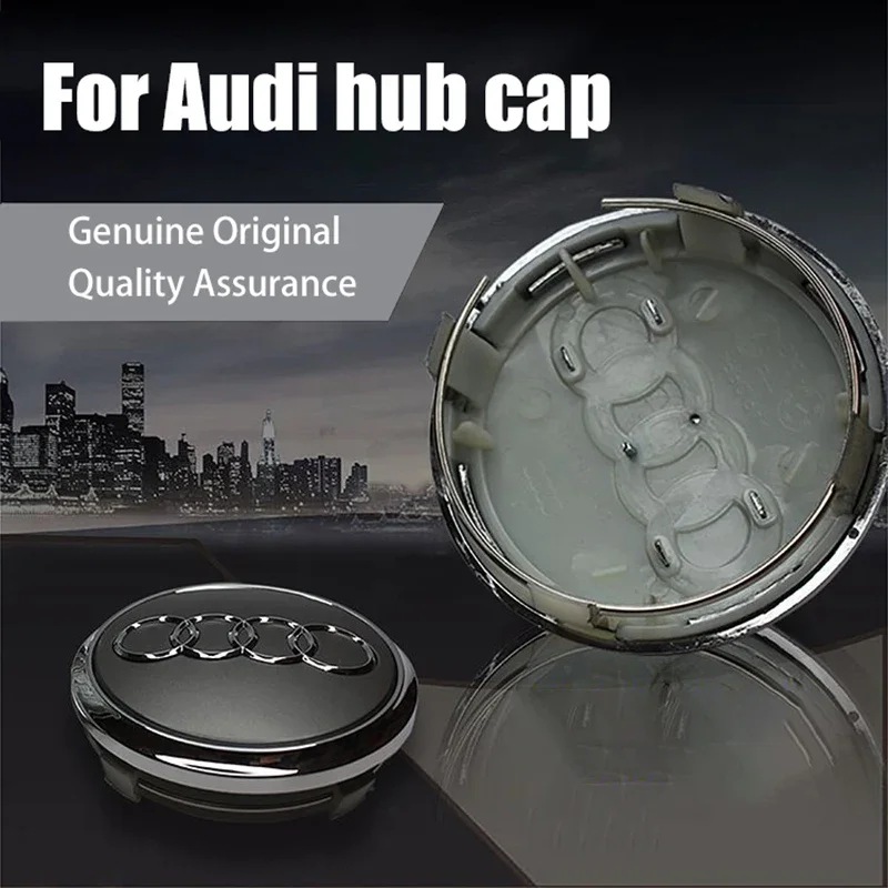 4Pcs 68mm Car Rim Center Caps Hubcap Emblem Sticker 8D0601170 Auto Decoration Accessories For Audi Wheel Hub Cap A4 A6 Q7 Badge