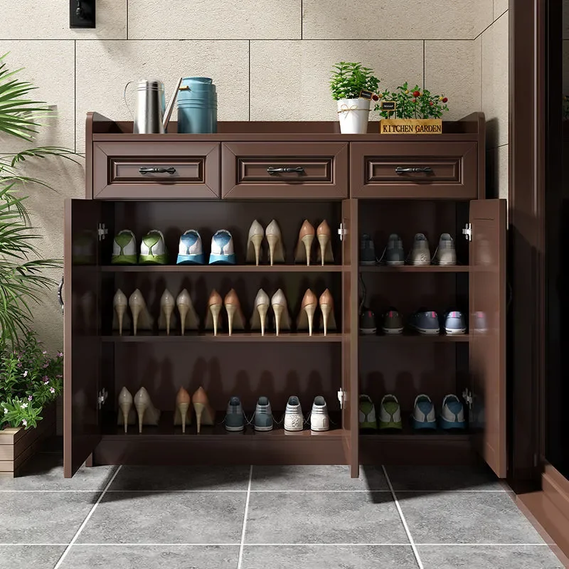 Outdoor Aluminum Alloy Shoe Cabinet Waterproof Sunscreen Large Capacity Storage Locker for Balcony Garden Courtyard Household