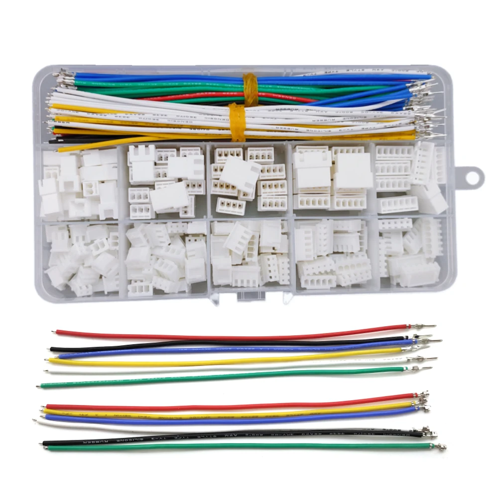 

JST XH 2.54mm Connector Kit with 22AWG Pre-Crimped Silicone Cables XH2.54 Male Female Sockets Plug Housing 2 3 4 5 6 Pins