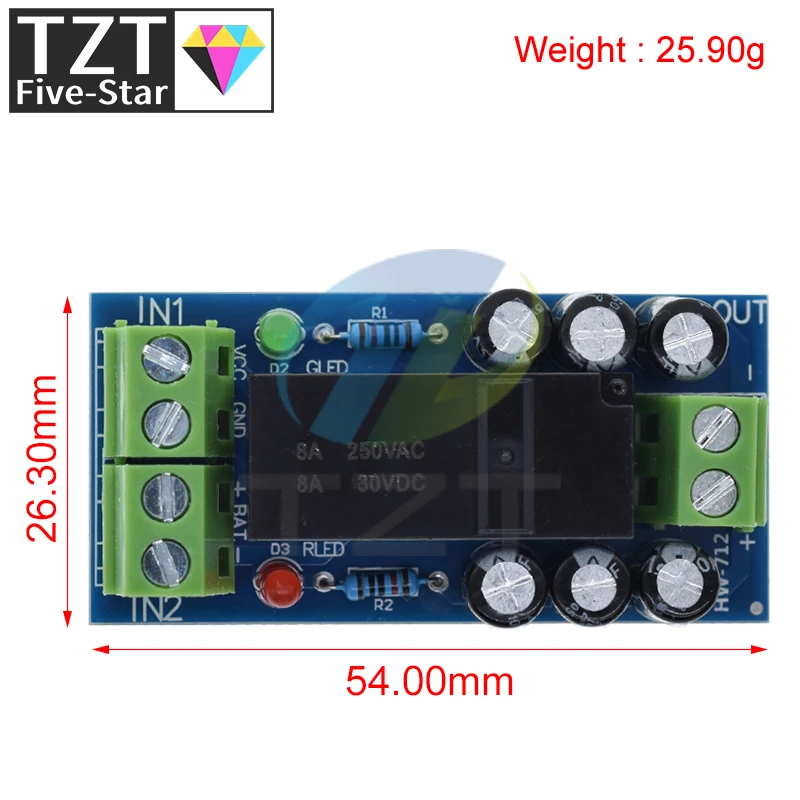 12V 150W 12A Backup Battery Switching Module high power Board Automatic switching battery power XH-M350