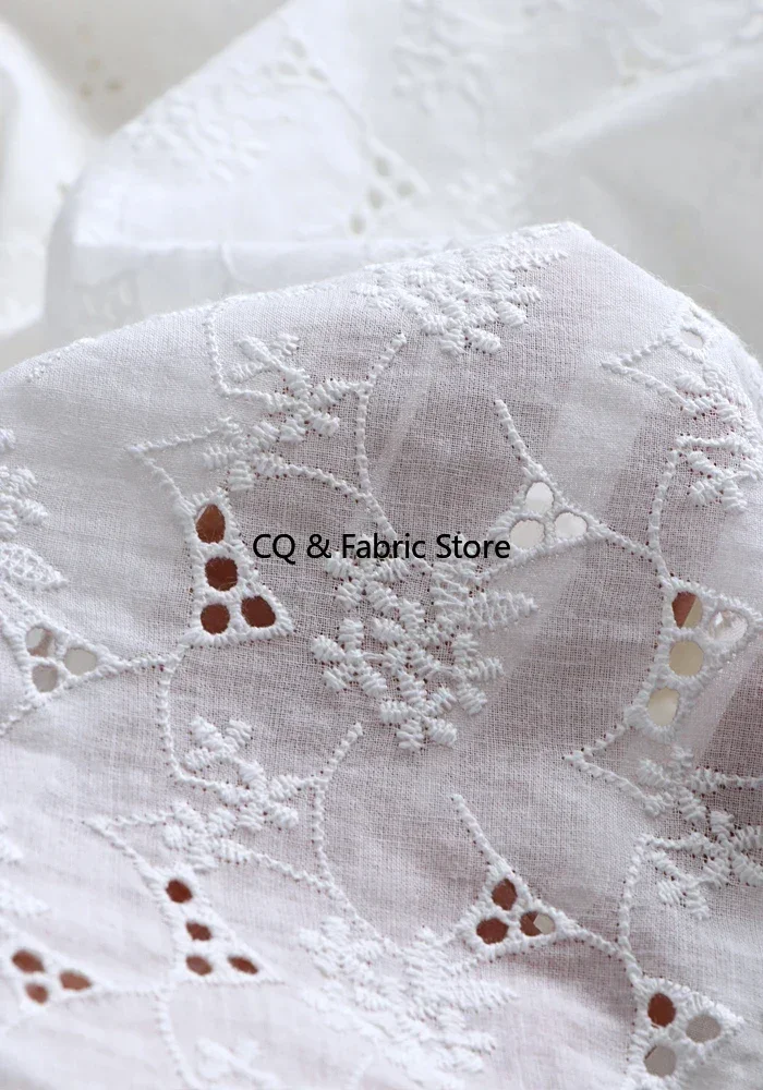 Cotton Cloth Fashion Embroidered Lace Fabric Handmade DIY Clothes Skirt Accessories Width 135cm