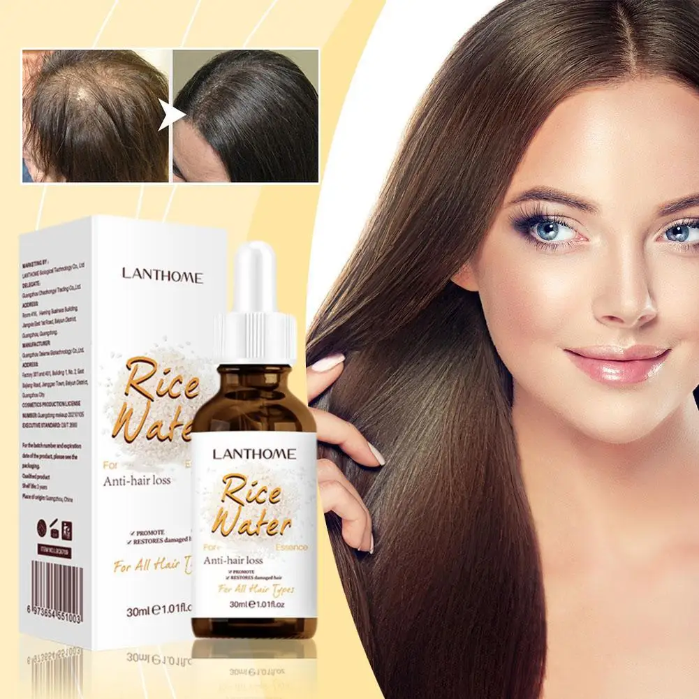 Rice Water Hair Oil Essence Nourishing Strengthen Hair Root Hair 30ml Non-greasy Oil Care Product Refreshing X1D3