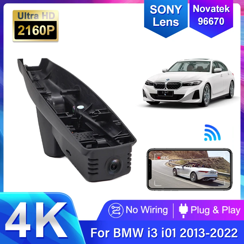 4K Plug and Play HD Video Recorder2160P Wifi Car DVR Camera Dash Cam for BMW I3 I01 2014 2015 2016 2017 2018 2019 2020 2021 2022