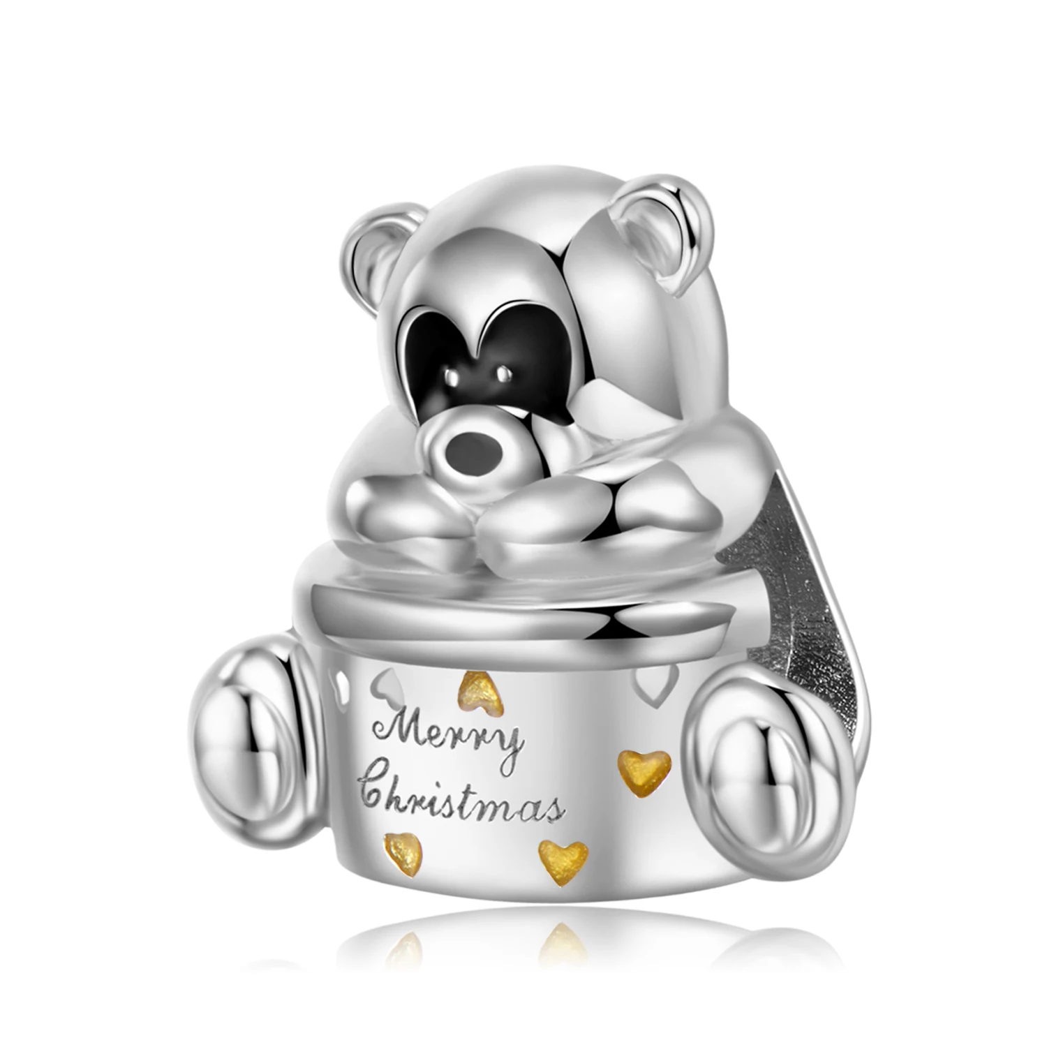 

925 Sterling Silver Christmas Bear Charm Beads for Charm Fit Original Bracelet DIY Pendant Necklace Women Girl Christmas Gift