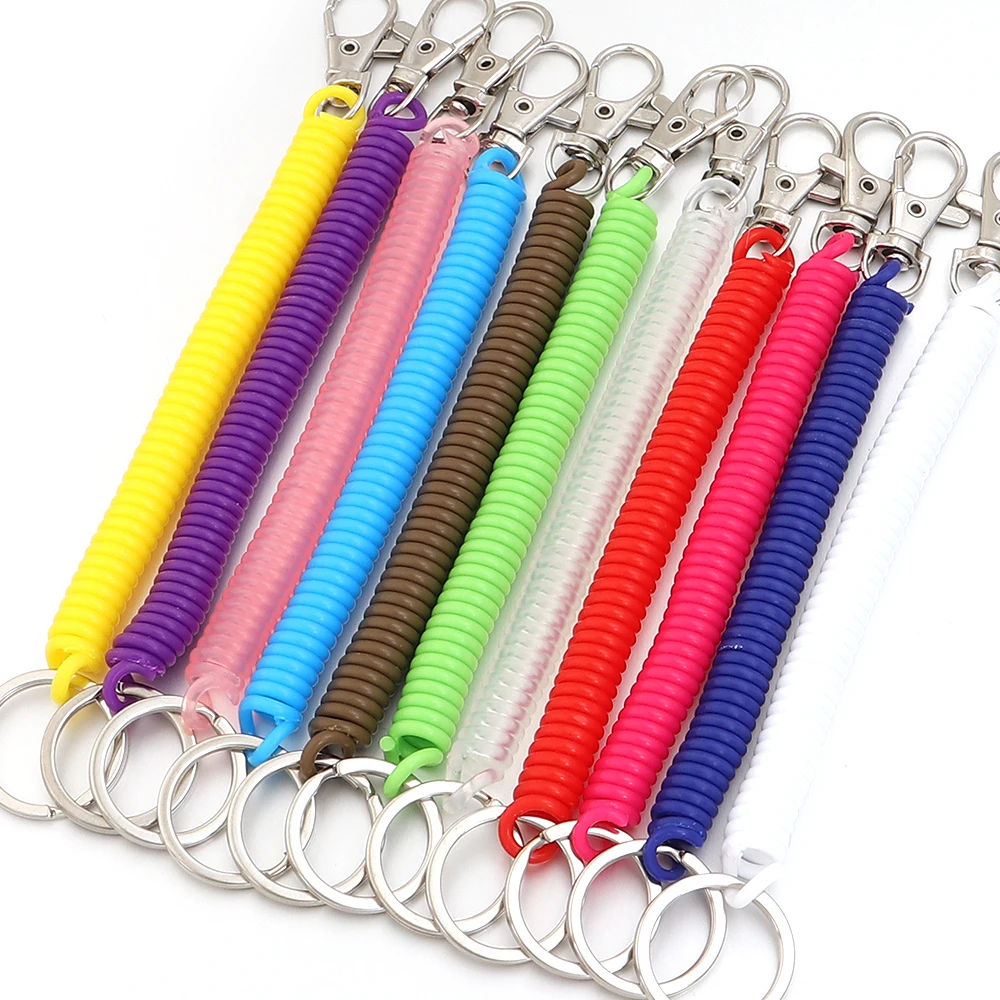 5 Stück EVA Dehnbarer Elastischer Einziehbarer Schlüsselanhänger Handgelenk-Spiralfeder-Stretch-Lanyard Schlüsselkette Diebstahlsicherer Schlüsselhalter – Detail 5