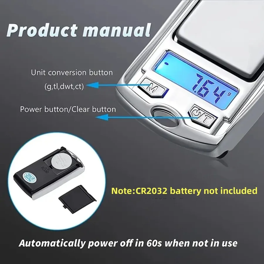 Mini Electronic Digital Pocket Scale 200g 0.01g Mini Key Style Portable Precision Weighing LCD Backlit Display For Jewelry Gold