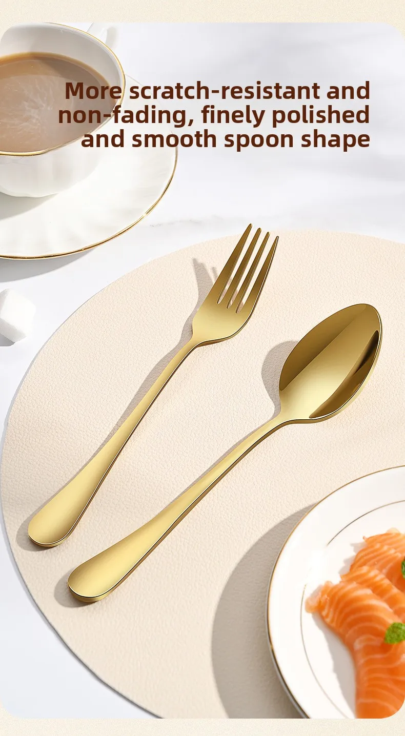 Juego de cubiertos de acero inoxidable con forma de huevo para comida occidental,juego de 24piezas de cuchillo,tenedor y cuchara