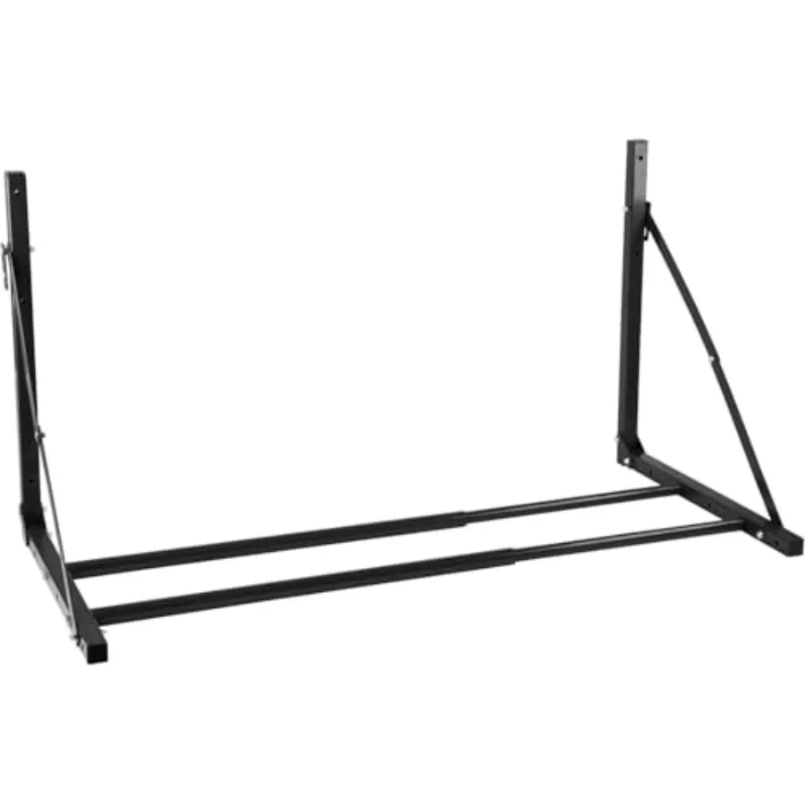 

Folding Tire Rack for Vehicle Storage 300 LBS Capacity Adjustable Mounting Track 32 to 48 Fits Tires up to 18 Powdercoated Blac