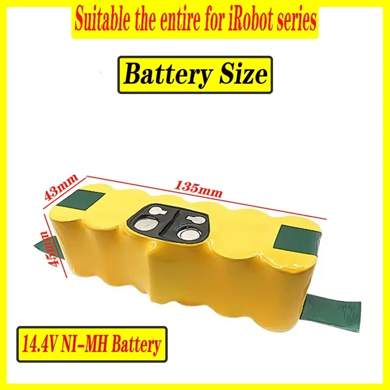 Replacement14.4V 12800mAh NI-MH Battery for iRobot Roomba 500 600 700 800 Series 555 560 580 620 630 650 760 770 780 790 870 880