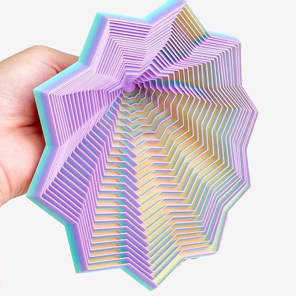 ของเล่นบีบคลายเครียด PLA Expanded Sensory Fidget Star พร้อมหูจับ หมุนวนเป็นเกลียว ของเล่นบีบคลายเครียดแบบพิมพ์ 3 มิติ รูปทรงเฟรคทัลหกเหลี่ยม