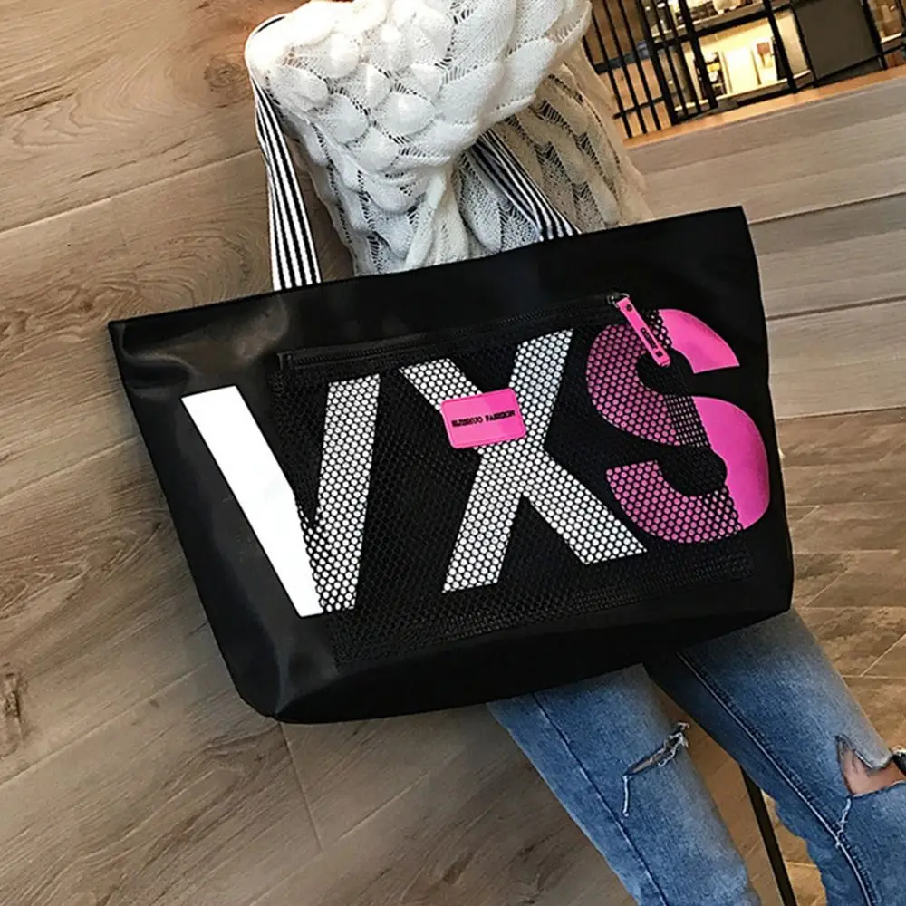 Versatile Large Capacity Letter Beach Bag Luxury Designer Casual Travel Shopping Bags Nylon Underarm Bag Women