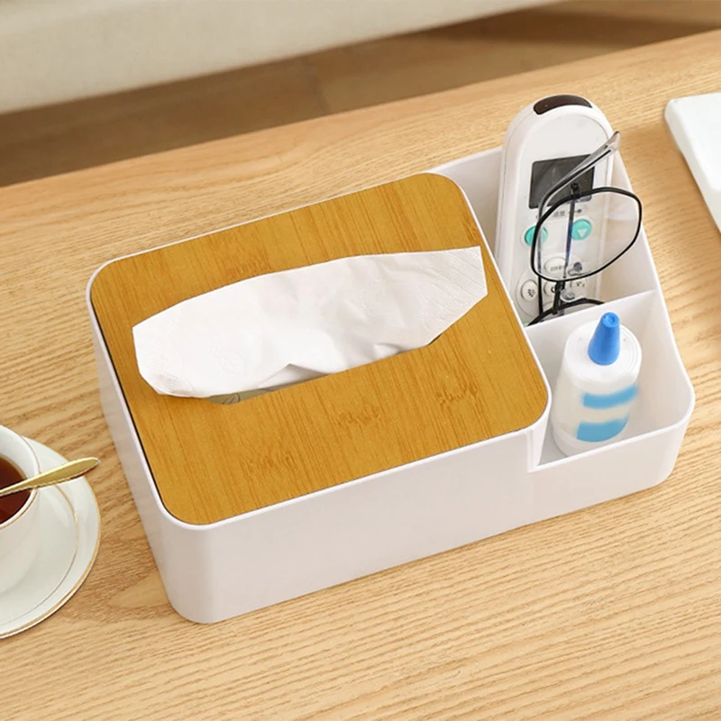 Plastic Paper Towel Holder Tissue Dispenser Glove Box Desktop Napkin Case Plastic Bamboo Paper Box Organizer