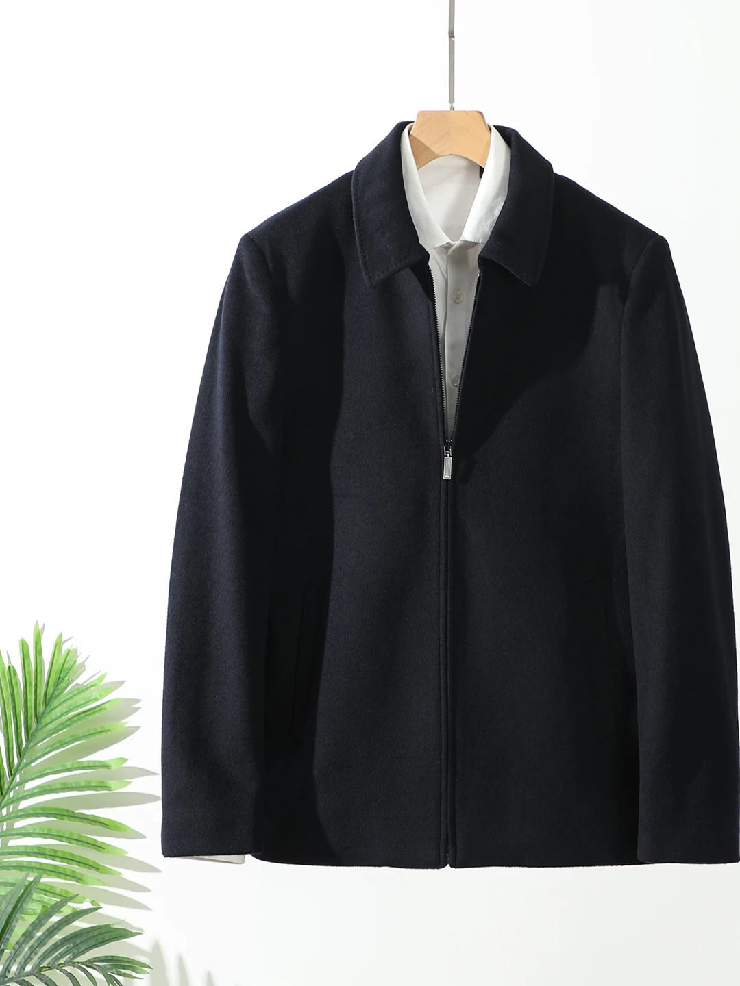 

Шерстяное пальто на молнии с воротником-стойкой для мужчин: осенне-зимнее, повседневное, деловое, приталенное, с длинными рукавами, для молодых мужчин