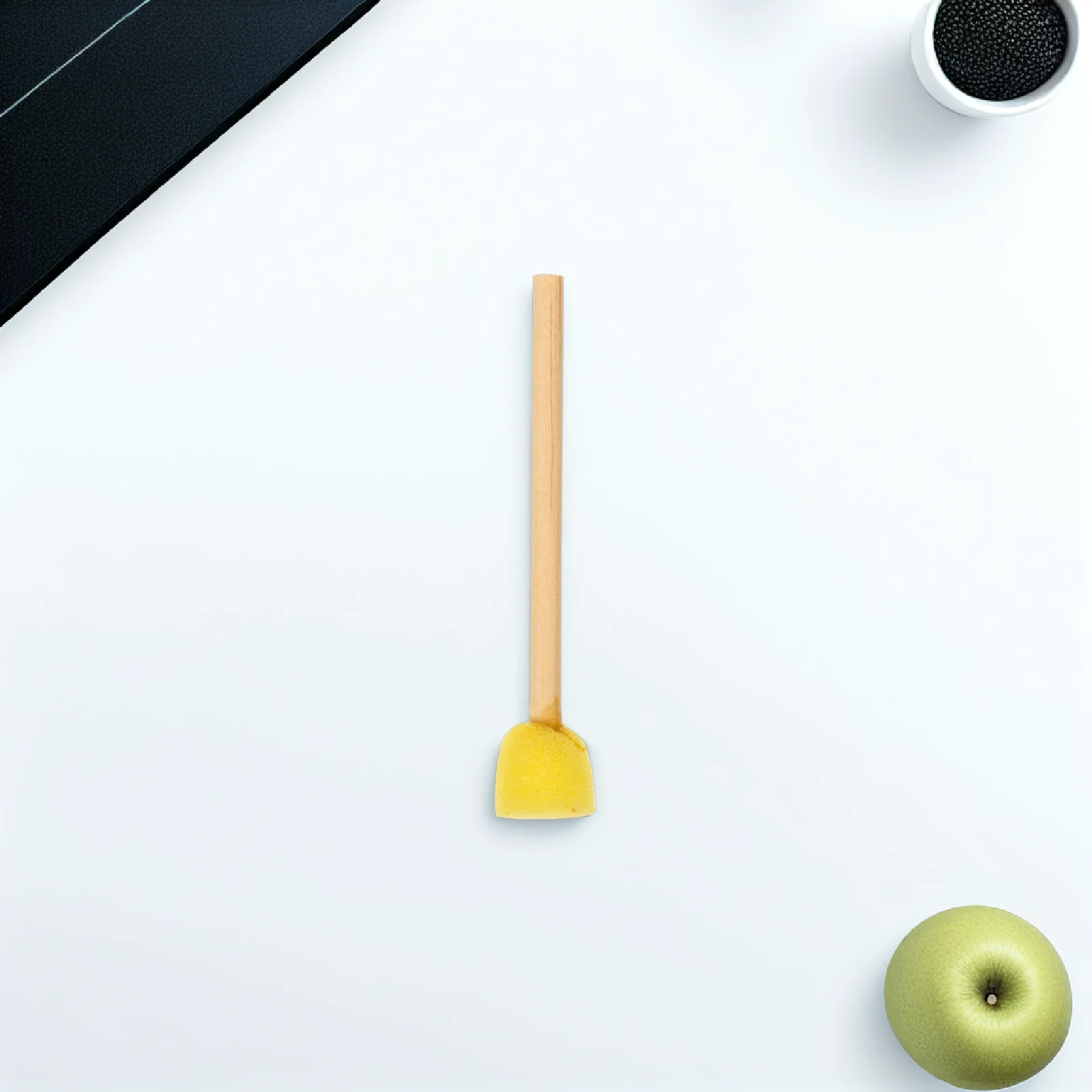 

10pcs Brush Sponge Pens Wooden Handles 1 5cm Round Wood Handles DIY Art Craft Foam Brushes Sea Sponges Yellow