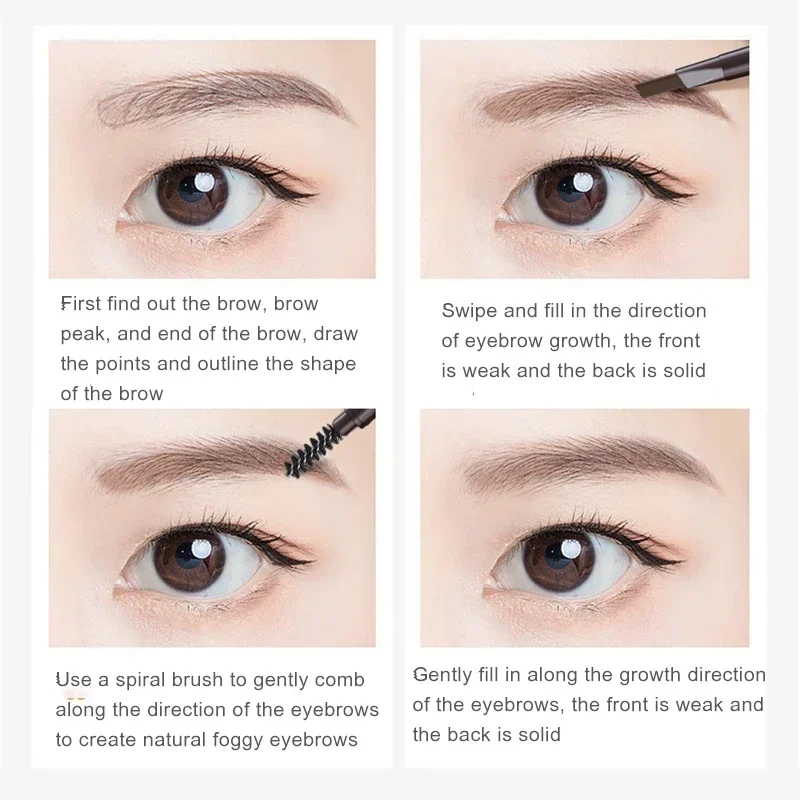 5 Colors Eyebrow Cosmetics Pencil Waterproof Double-headed Eyebrow Tattoo Natural Long Lasting Makeup Paint Eyebrow Pencil