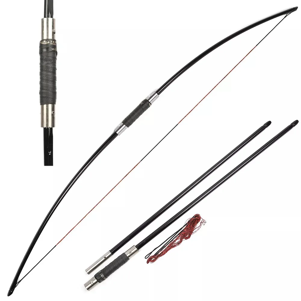 

25-120lbs 65" English Longbow Takedown Straight Bow Traditional Archery Hunting